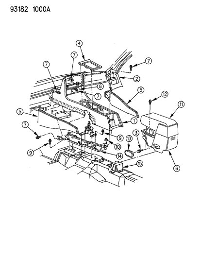 1993 Chrysler LeBaron Sedan Console Diagram