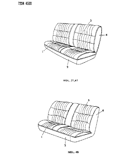 1987 Chrysler LeBaron Base Rear Seat Diagram 5