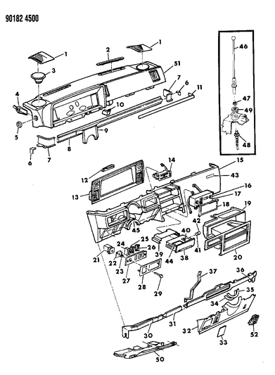 1990 Chrysler Town & Country Instrument Panel Diagram