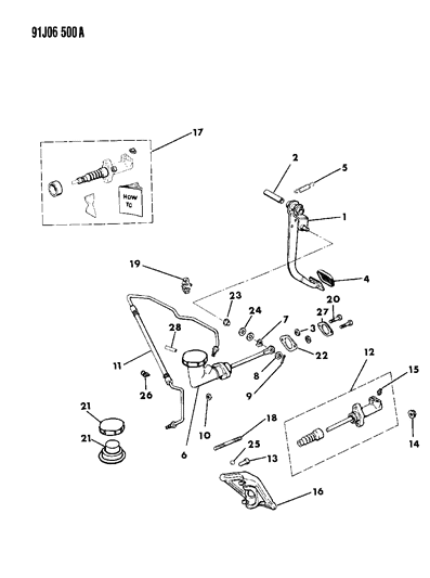 1992 Jeep Comanche Clutch Pedal Diagram 1