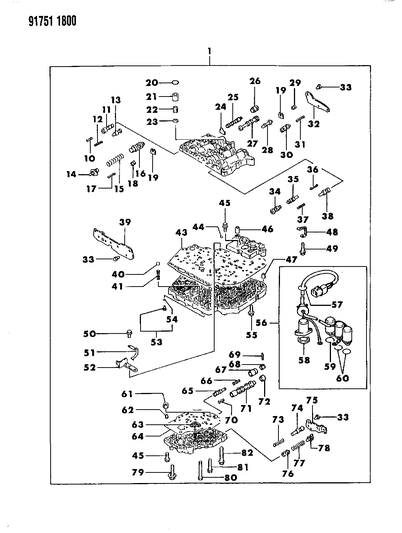 1991 Dodge Stealth Valve Body & Components Diagram 2