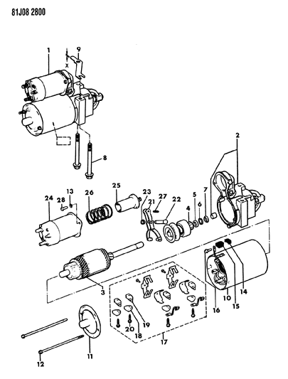 1985 Jeep Cherokee Starter & Mounting Diagram 4