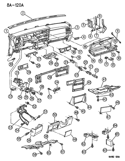 1994 Chrysler LeBaron Instrument Panel Diagram