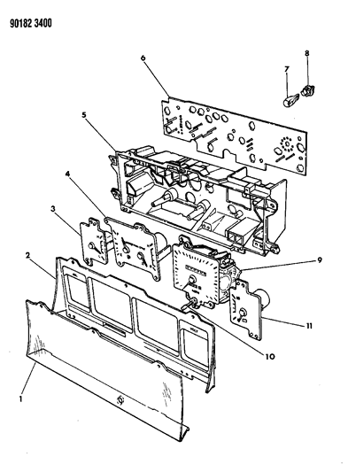 1990 Dodge Dynasty Instrument Panel Cluster Diagram