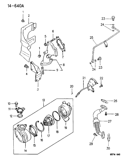 1995 Dodge Stealth SERVO Pkg-T/C Oil Return Tube Diagram for MR258477