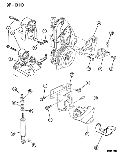 1995 Chrysler Cirrus Engine Mounts Diagram 1