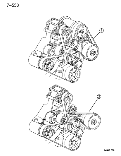 1994 Dodge Ram 1500 Drive Belts Diagram 2