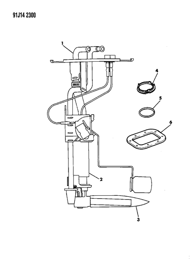 1992 Jeep Wrangler Fuel Pump & Sending Unit Diagram