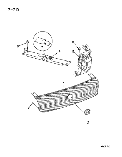 1993 Dodge Intrepid Grille As Radiator BRT Diagram for 4756361