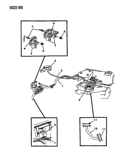 1992 Dodge Dakota TRANSDUCER-Assembly-EGR Diagram for 4287186