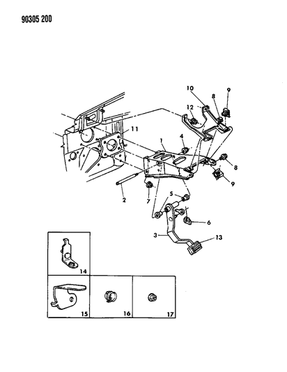 1991 Dodge Dakota Brake Pedal Diagram