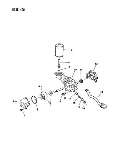 1986 Dodge W350 Oil Pump & Oil Filter Diagram 1