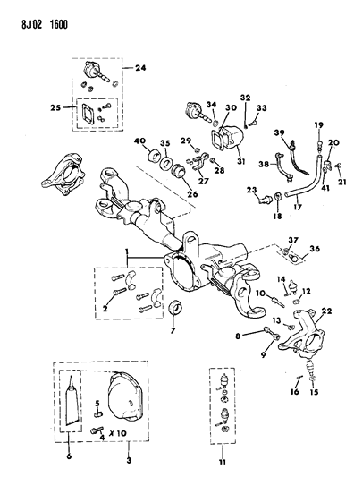 1988 Jeep Comanche Housing - Front Axle Diagram 2