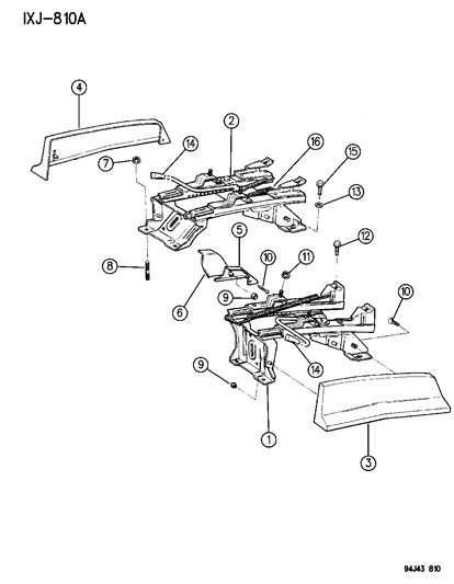 1994 Jeep Cherokee Tracks - Less Power Seats Bucket Seat Diagram