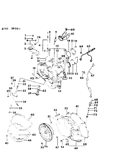 1986 Dodge Colt Bolt Diagram for MB249413