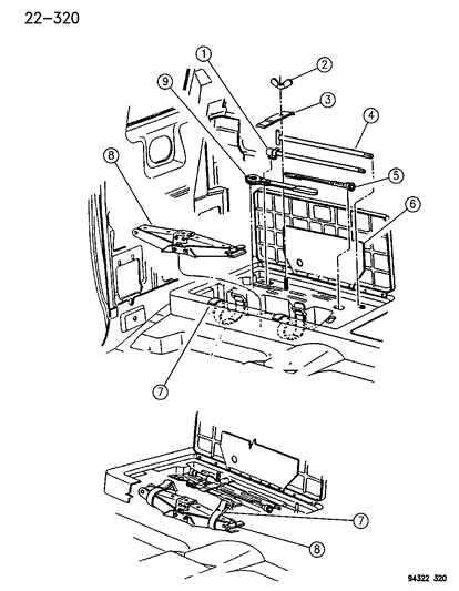 1996 Dodge Dakota Jack Stowage Diagram 1