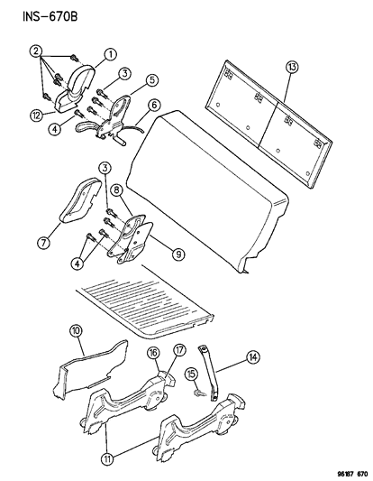 1996 Dodge Grand Caravan Child Seat - Reclining Diagram 1