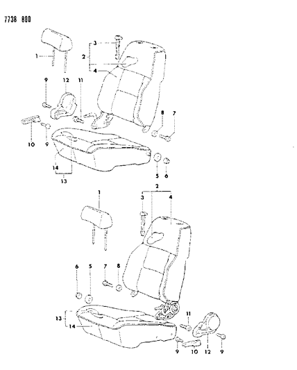 1988 Dodge Raider Front Seat Diagram