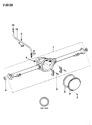 1984 Jeep Wrangler Axle Housing, Rear Diagram 1