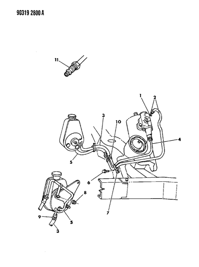 1990 Dodge Ram Van Power Steering Hoses Diagram