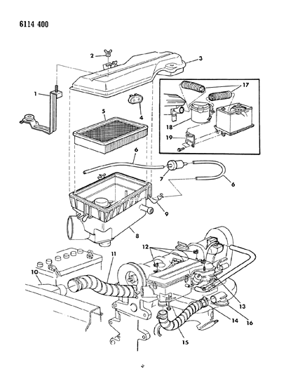 1986 Dodge Caravan Air Cleaner Diagram 5