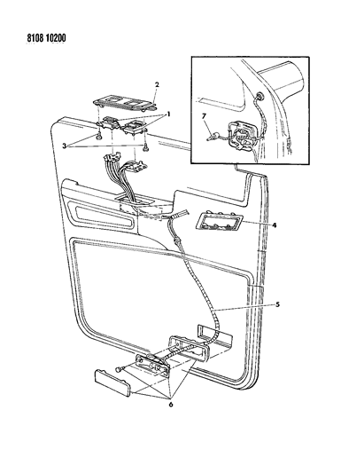 1988 Dodge Grand Caravan Wiring & Switches - Front Door Diagram