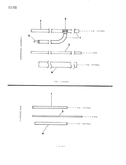 1985 Dodge Caravan Vapor Canister Hose Harness - Vapor Diagram 1