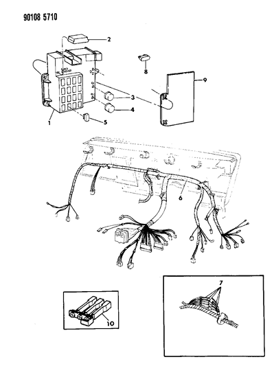 1990 Dodge Omni Wiring - Instrument Panel Diagram