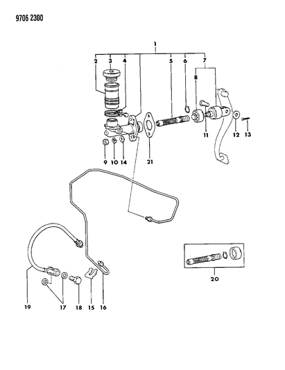 1989 Dodge Raider Clutch Master Cylinder Diagram