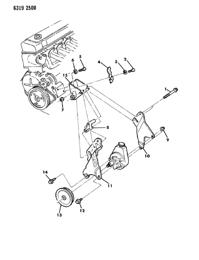 1986 Dodge D250 Pump Mounting - Power Steering Diagram 3