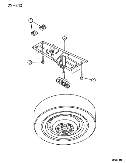 1996 Dodge Grand Caravan Spare Wheel, Underbody Mounting Diagram