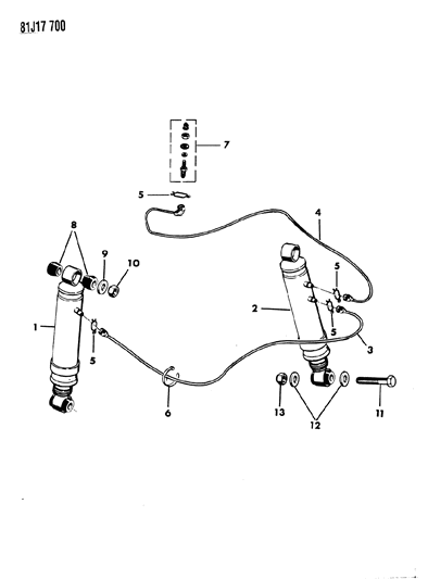 1984 Jeep Grand Wagoneer Shock Absorber System Diagram