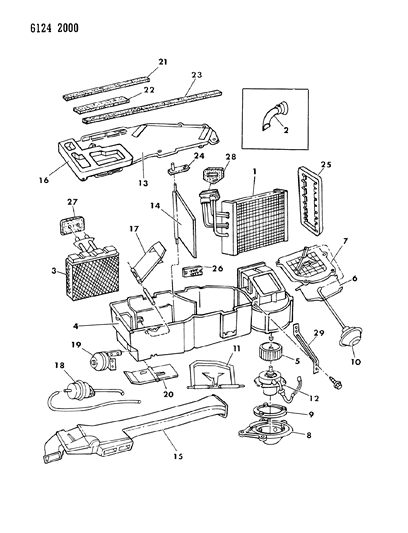 1986 Dodge Caravan Air Conditioning & Heater Unit Diagram