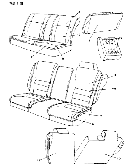 1987 Chrysler LeBaron Rear Seat Diagram 2