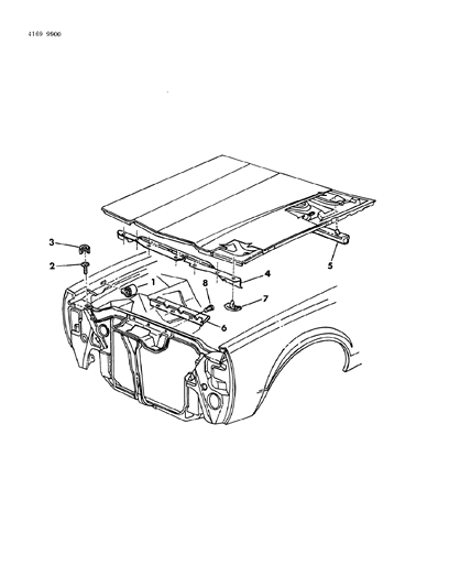 1984 Chrysler Fifth Avenue Bumpers Plugs Fender Hood Diagram