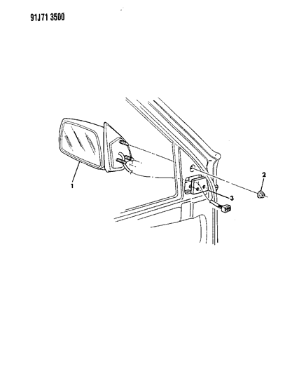 1993 Jeep Grand Wagoneer Mirror - Exterior Diagram