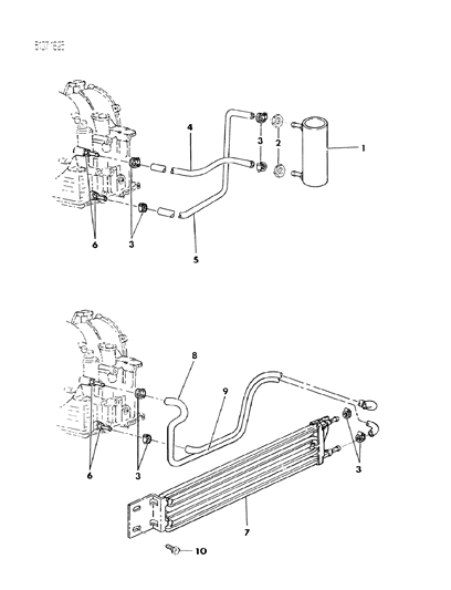1985 Chrysler LeBaron Base Transmission Oil Cooler Diagram 2