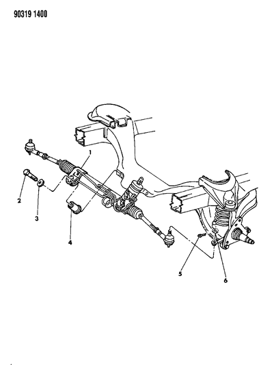 1991 Dodge Dakota Gear - Rack & Pinion Diagram