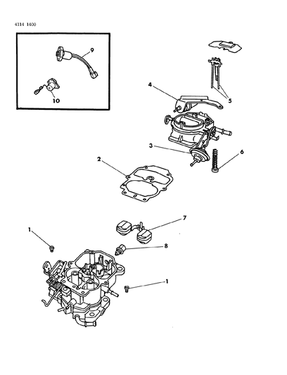 1984 Chrysler Laser Carburetor & Component Parts Diagram 1