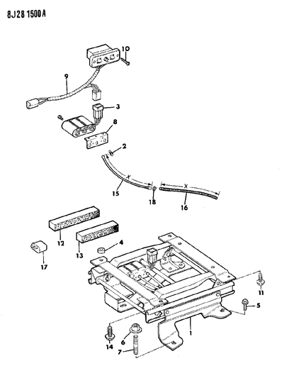 1990 Jeep Grand Wagoneer Tracks - With Power Seats Bucket Seat Diagram