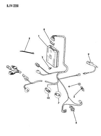 1989 Jeep Wrangler Speed Control, Instrument Panel Components Diagram