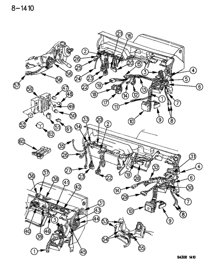 1996 Dodge Dakota Wiring - Instrument Panel Diagram