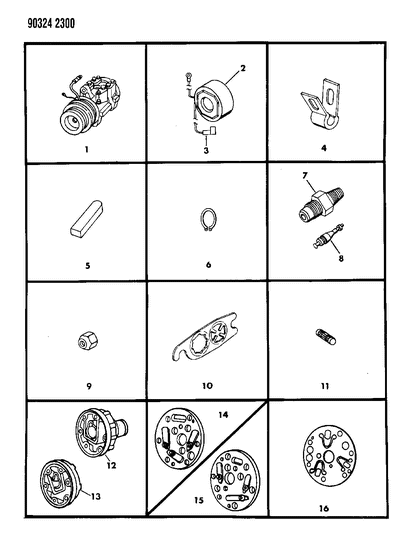 1991 Dodge Ramcharger Compressor, Air Conditioning Diagram 1