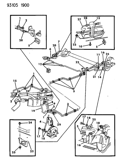 1993 Dodge Dynasty Lines & Hoses, Brake Diagram