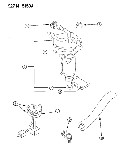 1992 Dodge Ram 50 Fuel Pump & Sending Gauge Diagram