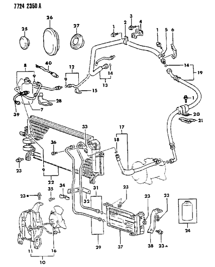 1988 Chrysler Conquest Condenser, Air Conditioner Diagram