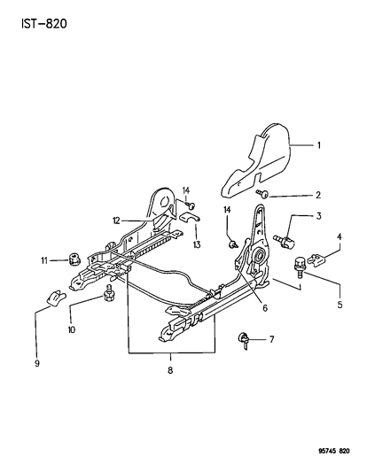 1995 Dodge Stealth Seat Adjuster Diagram 3