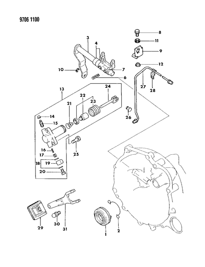 1989 Dodge Colt Controls, Clutch Diagram