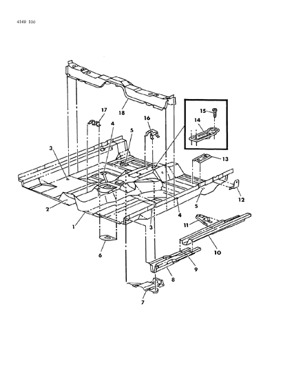 1984 Dodge Charger Floor Pan Front Diagram