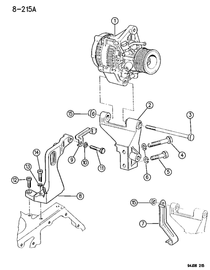 1996 Jeep Cherokee Alternator & Mounting Diagram 2